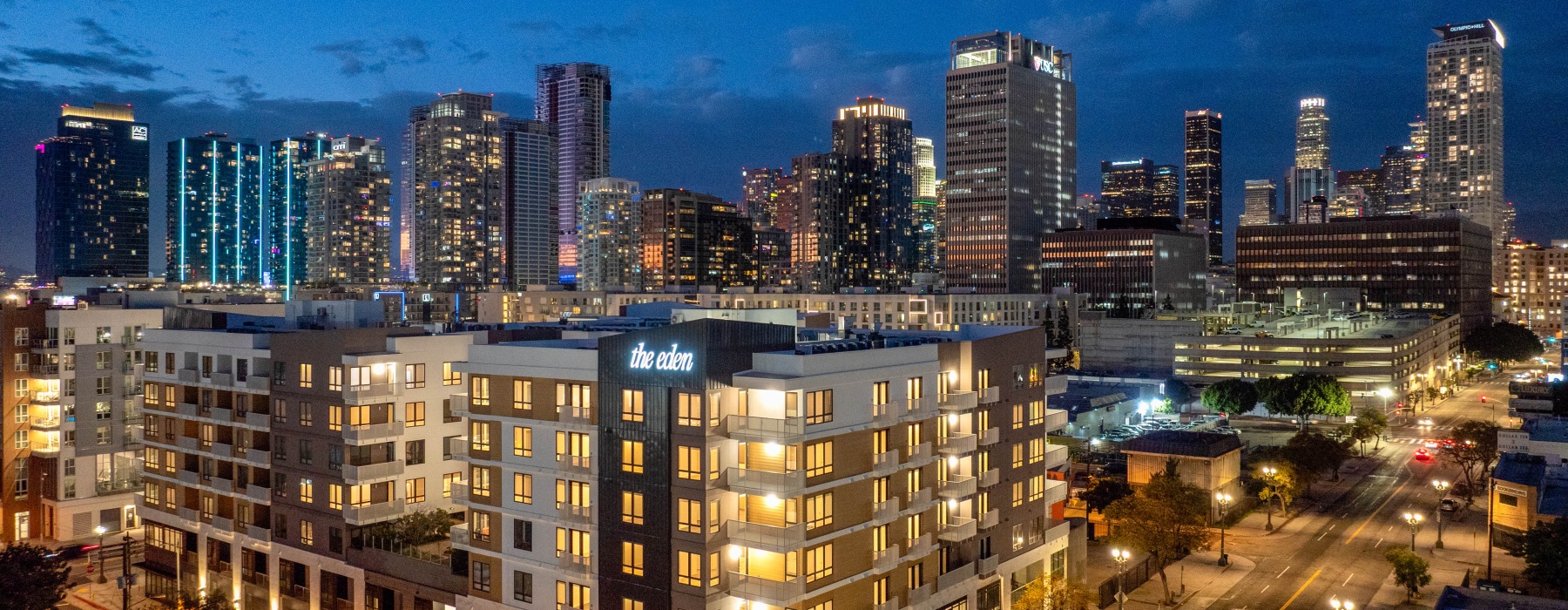 Exterior at the Eden Apartments in Los Angeles