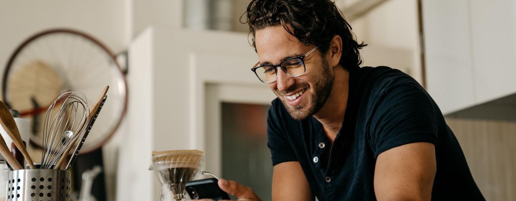 a man holding a phone